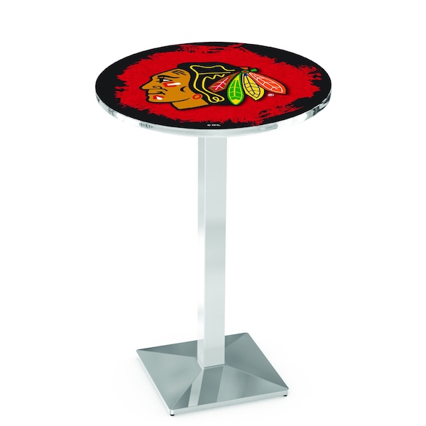 42" Chrome Chicago Blackhawks Pub Table